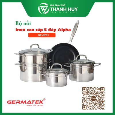 Bộ nồi inox cao cấp 5 đáy Alpha GE-0231